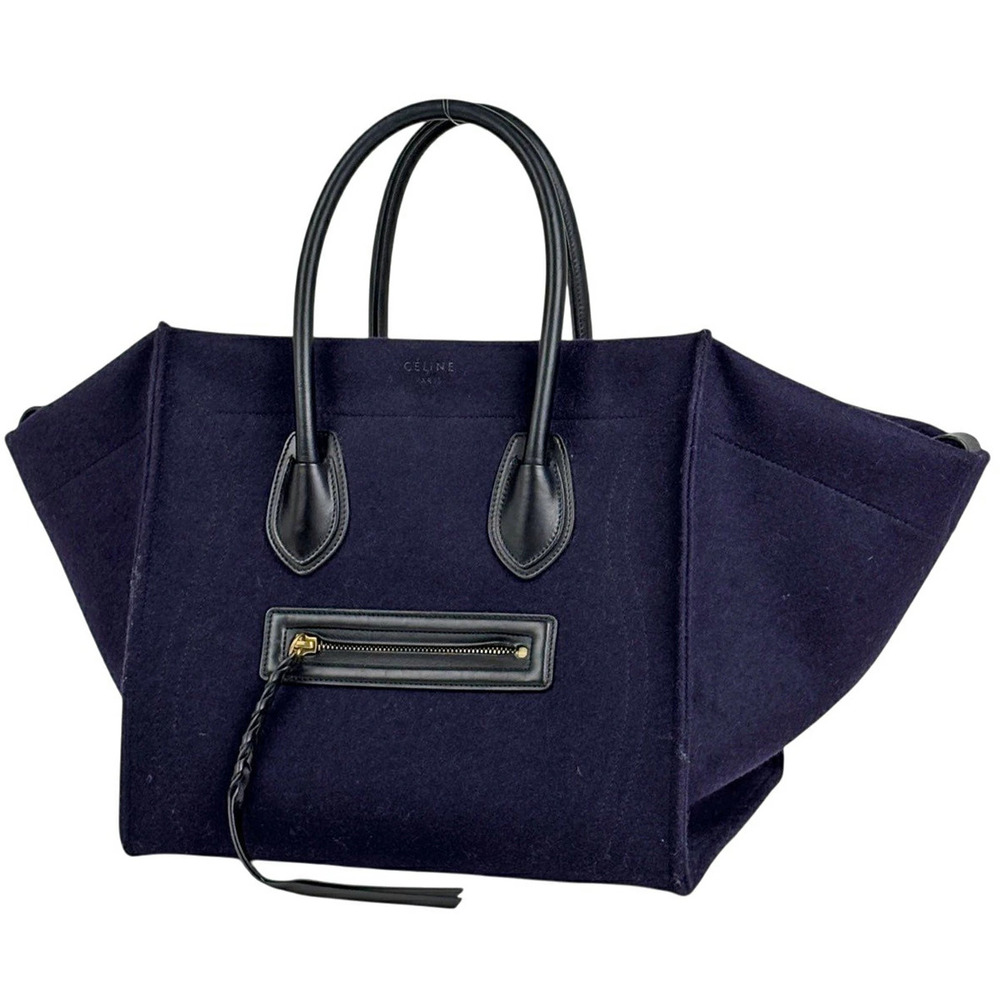 Celine Square Luggage Phantom Tote Handbag Purple Black